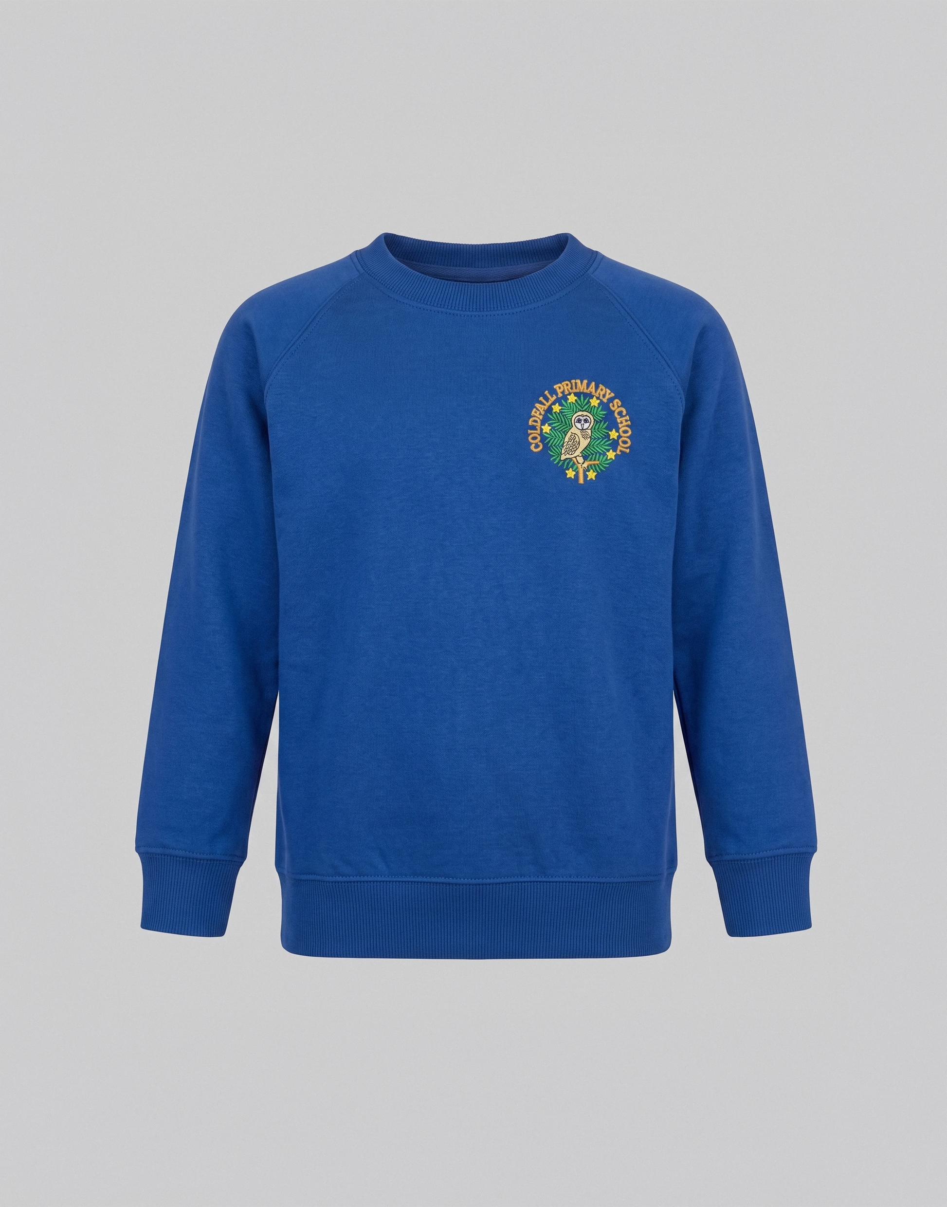 Organic Cotton Sweatshirt with Coldfall Primary School Logo – Royal Blue