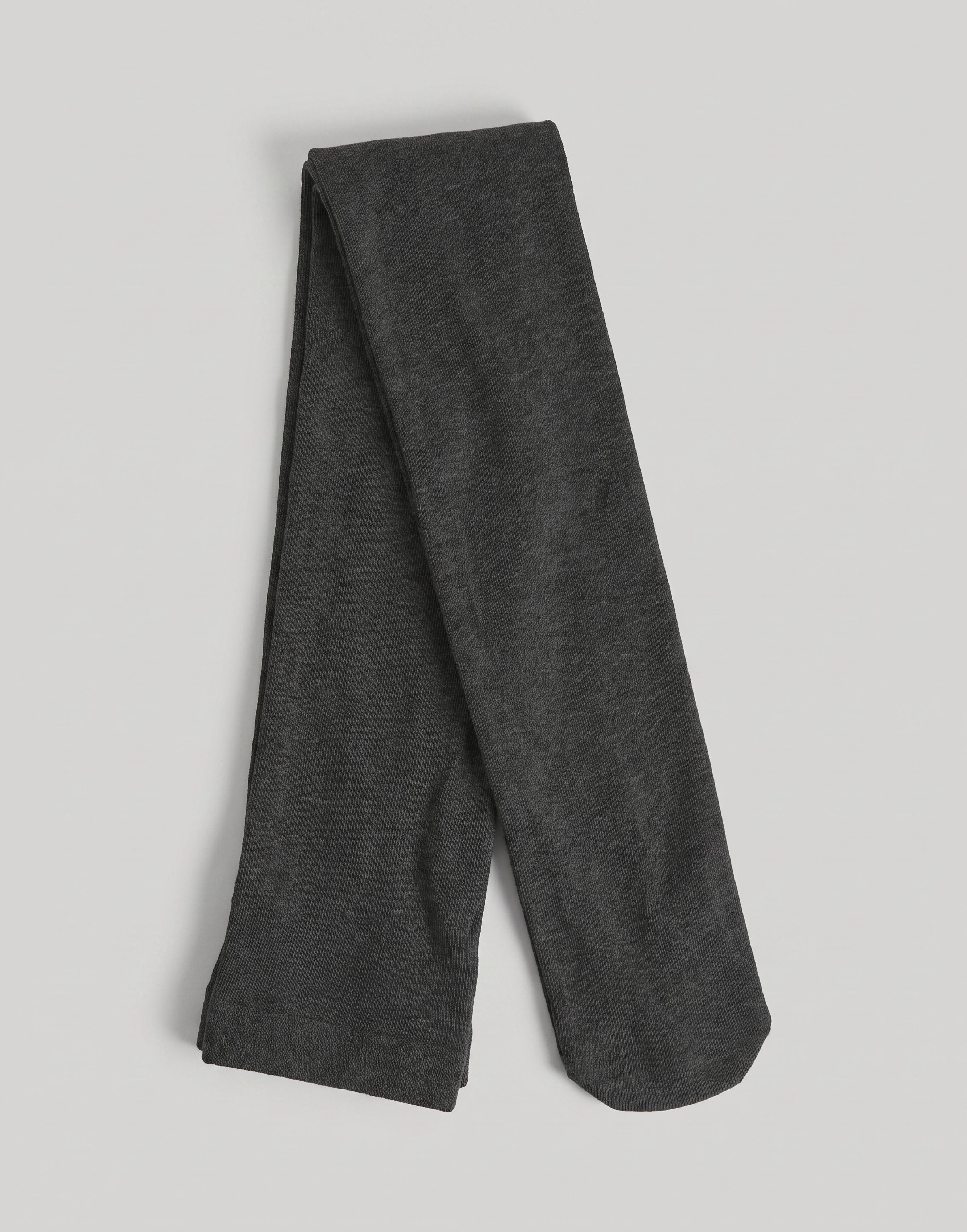 Grey fine knit organic cotton tights made from GOTS-certified organic cotton.