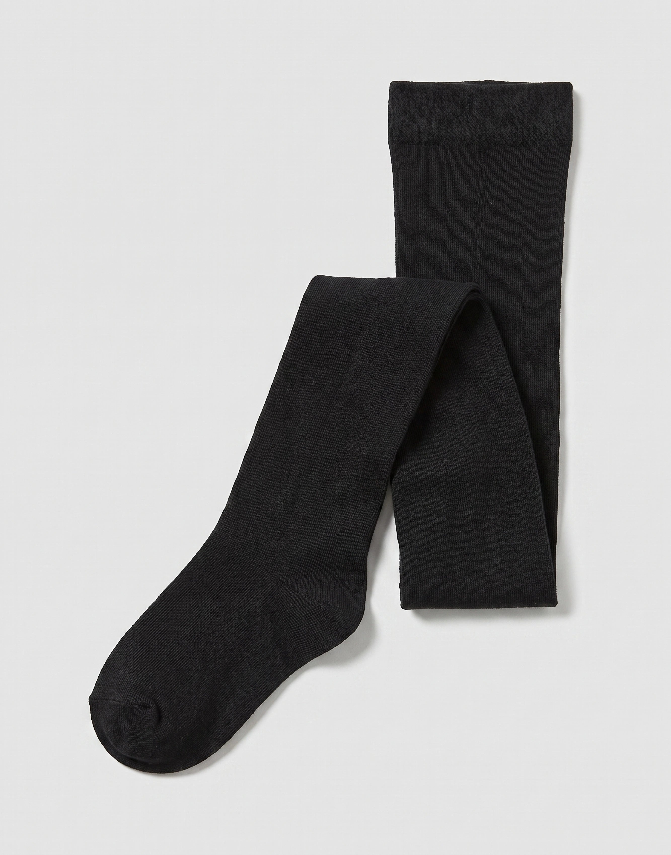 Black organic cotton school tights made from GOTS-certified organic cotton.
