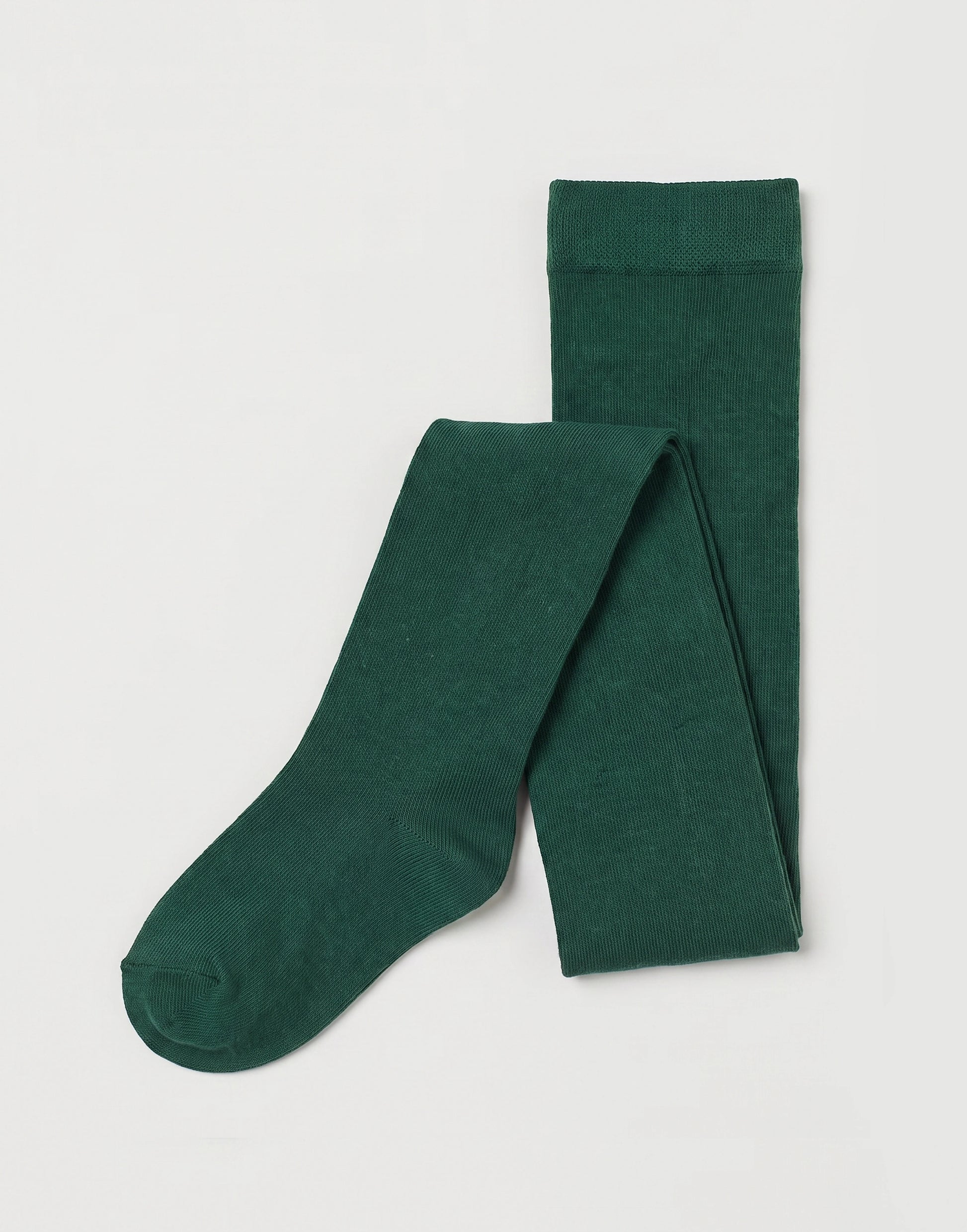 Green organic cotton school tights made from GOTS-certified organic cotton.