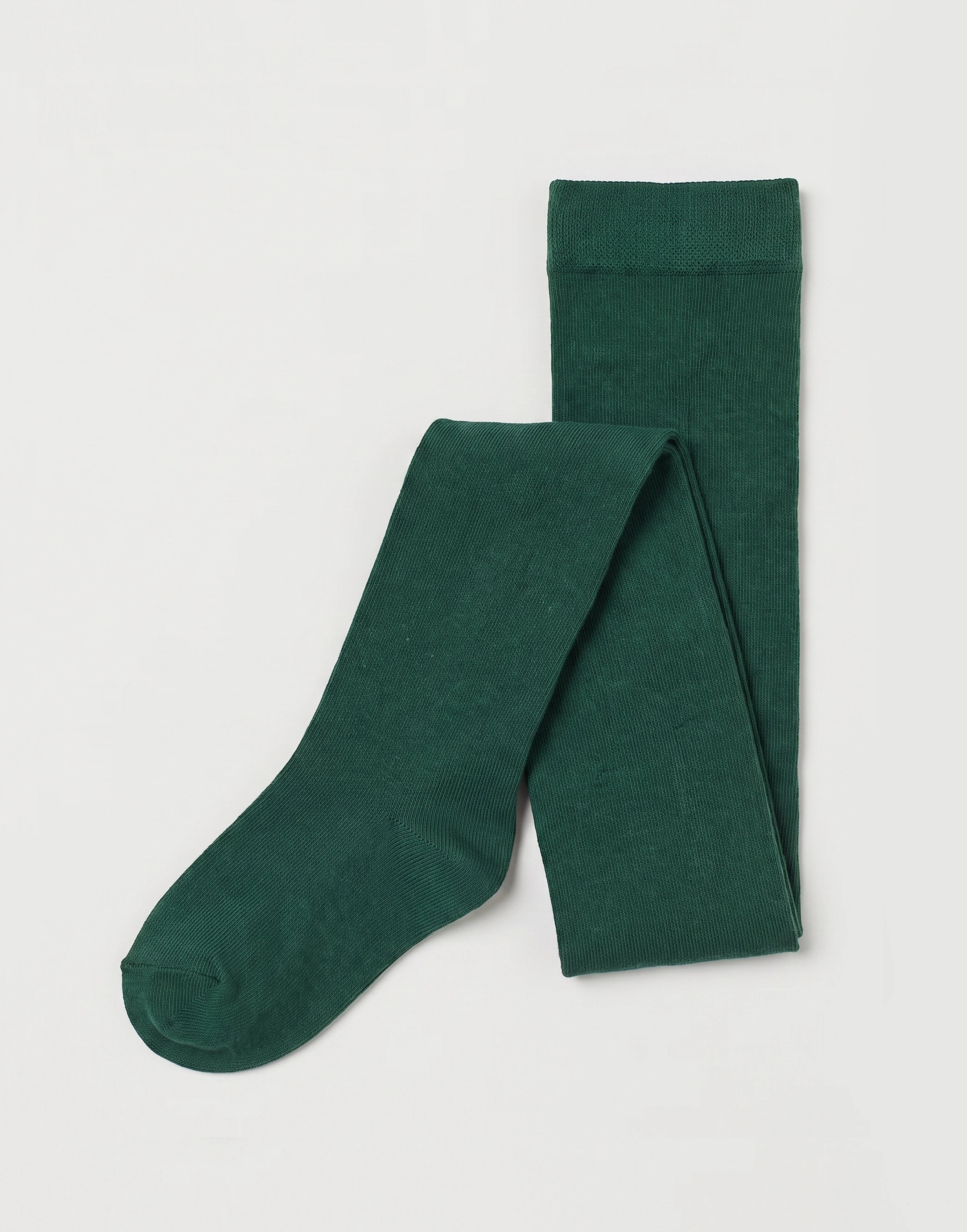Green organic cotton school tights made from GOTS-certified organic cotton.