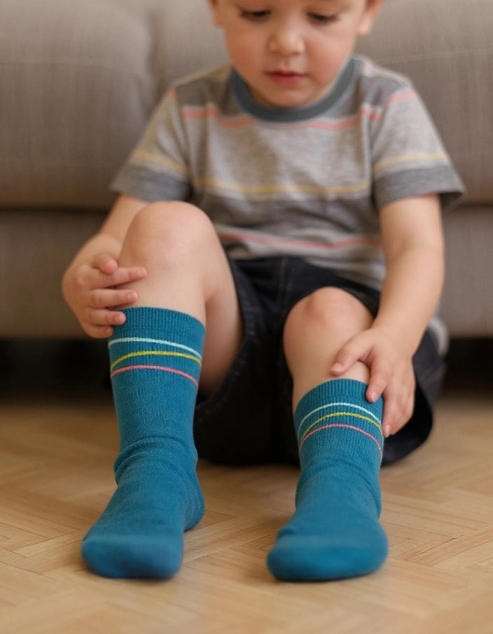 Multi-Coloured Diagonal Stripes Ankle Socks organic cotton 