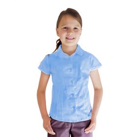 organic cotton blue revere collar school blouse 